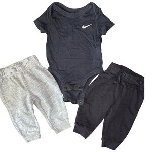 Nike • Okie Dokie • Black Bodysuit with Gray and Black Pants Set
